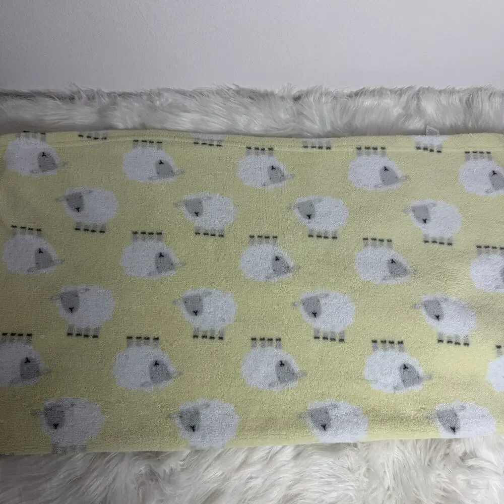 RARE Cutie Pie Plush Yellow Sheep Lamb Baby Blanket Lovey Soft 30”x36”